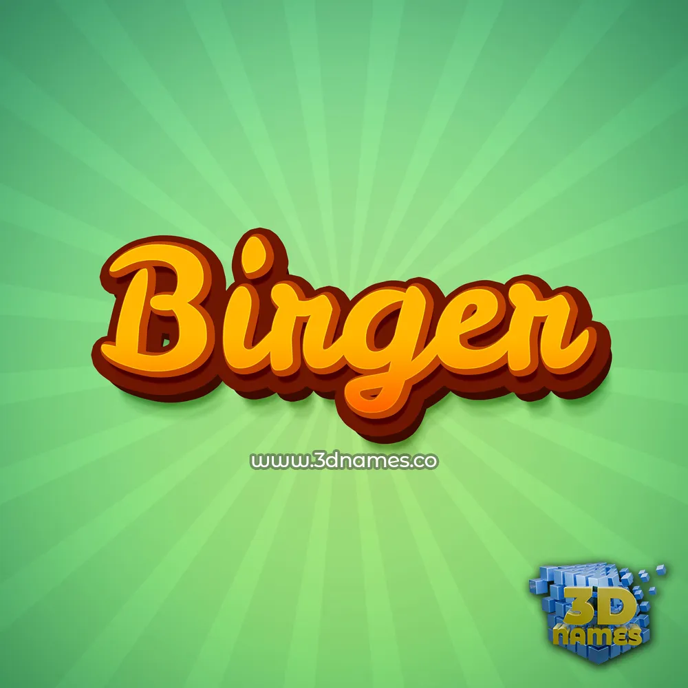 birger in Green Rays style - 3D name wallpaper