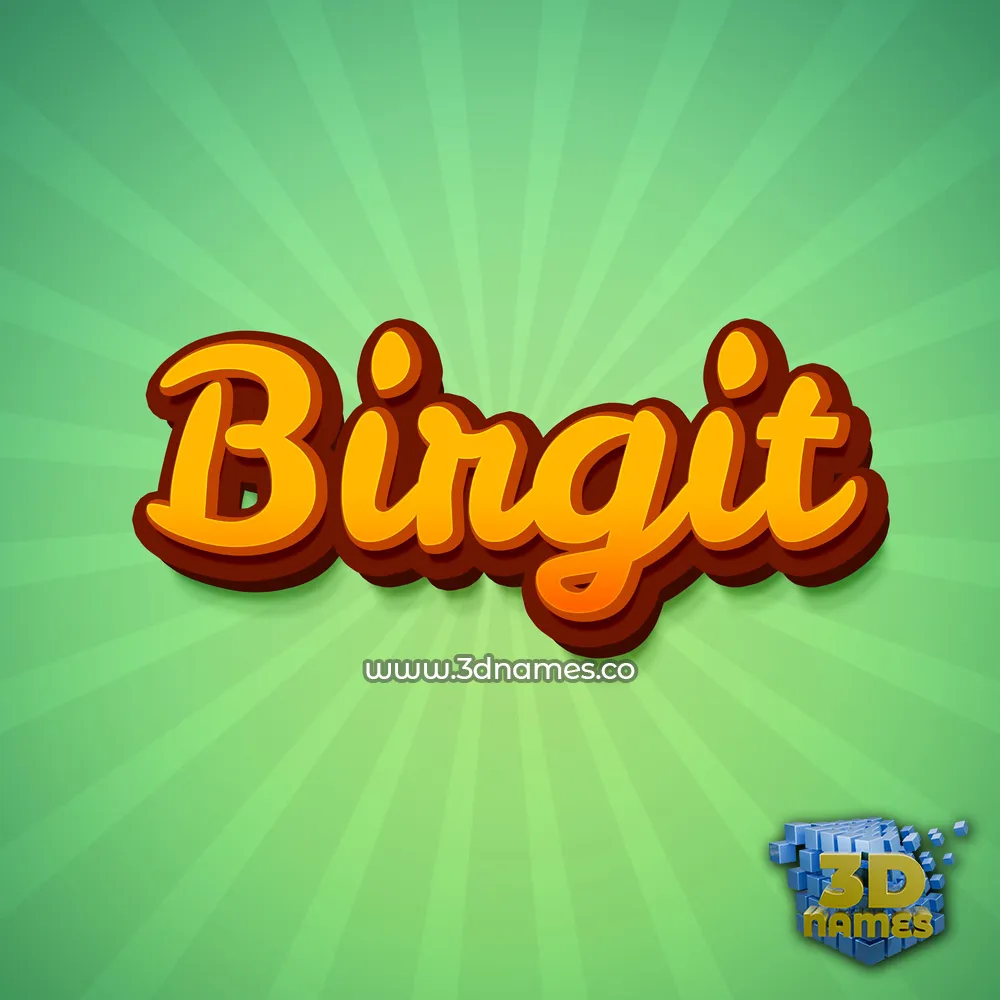 birgit in Green Rays style - 3D name wallpaper