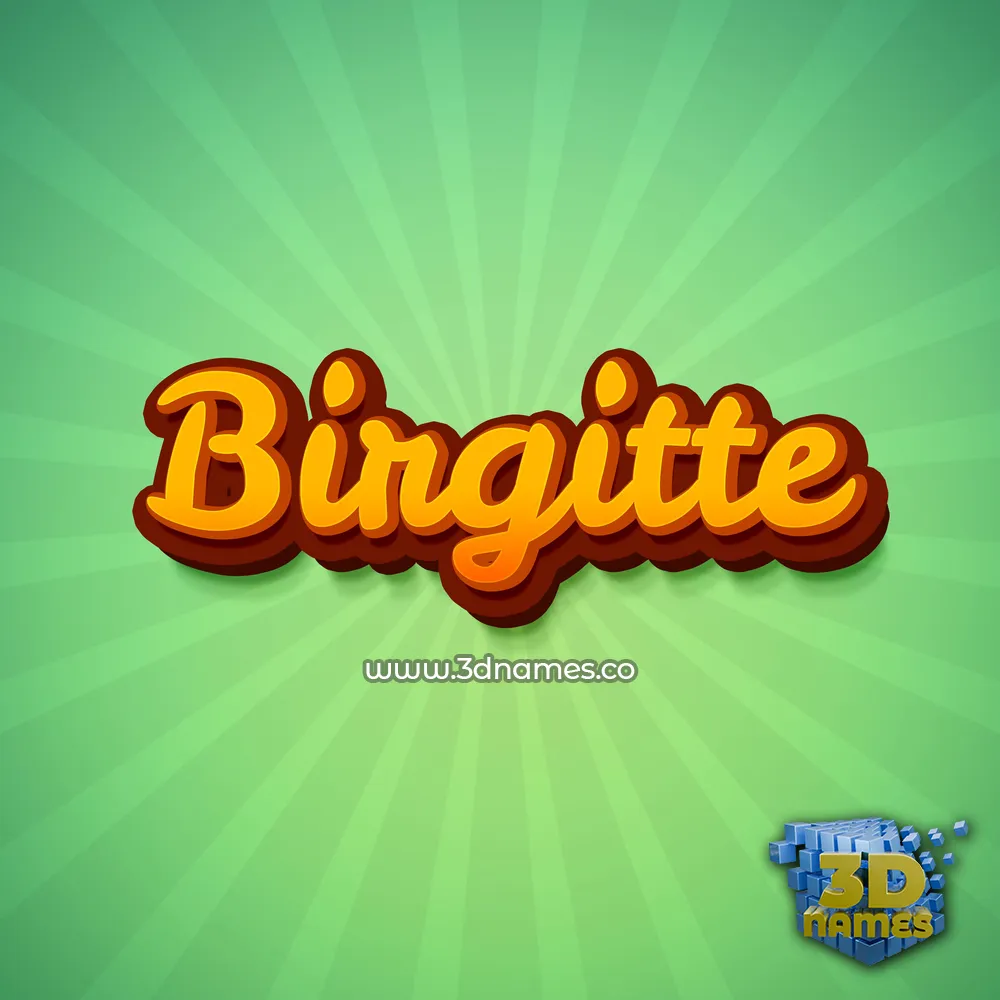 birgitte in Green Rays style - 3D name wallpaper