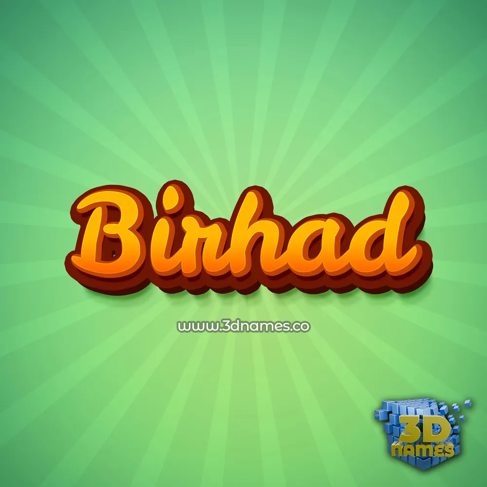 birhad in Green Rays style - 3D name wallpaper