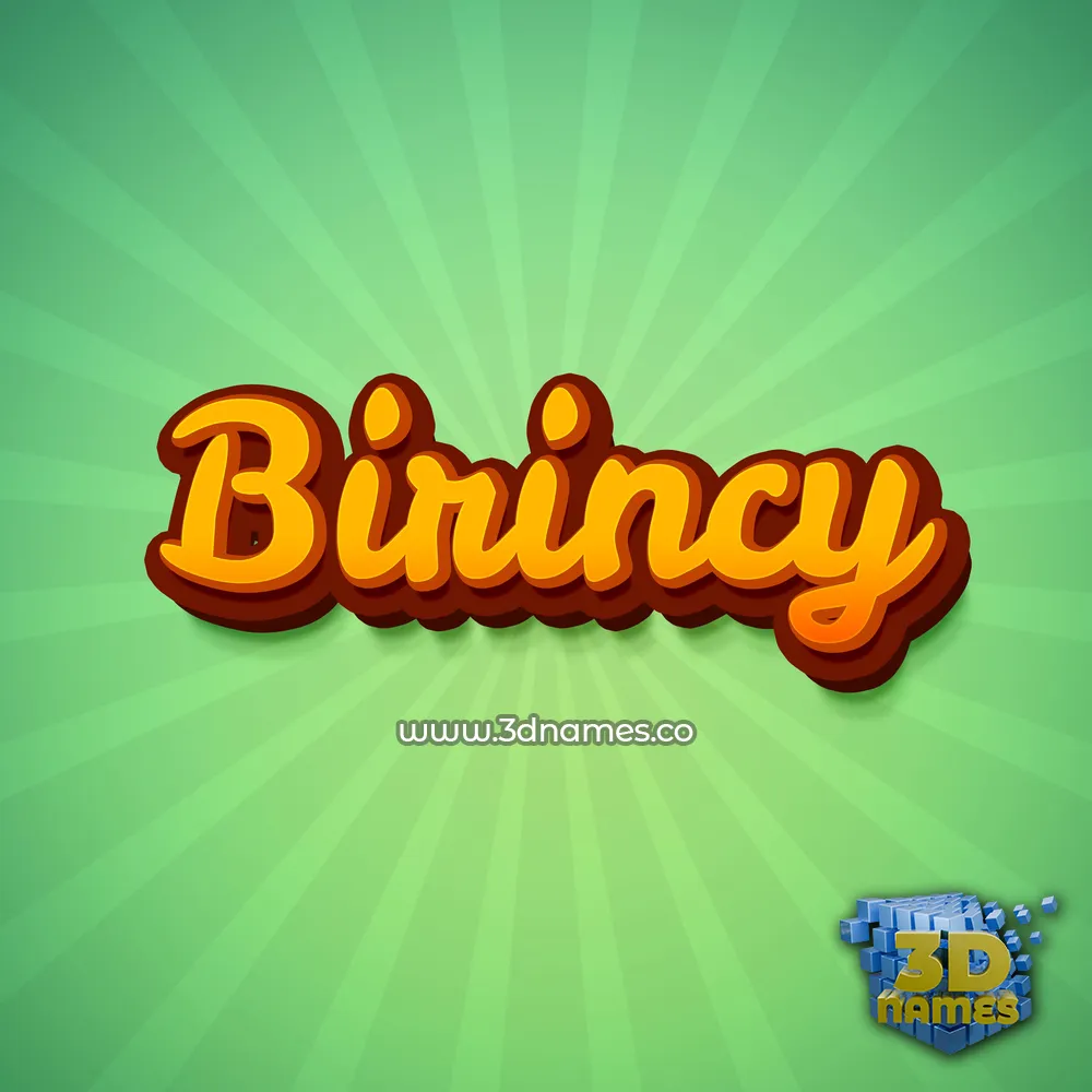 birincy in Green Rays style - 3D name wallpaper