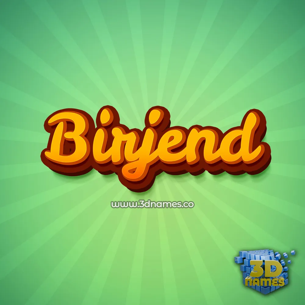 birjend in Green Rays style - 3D name wallpaper