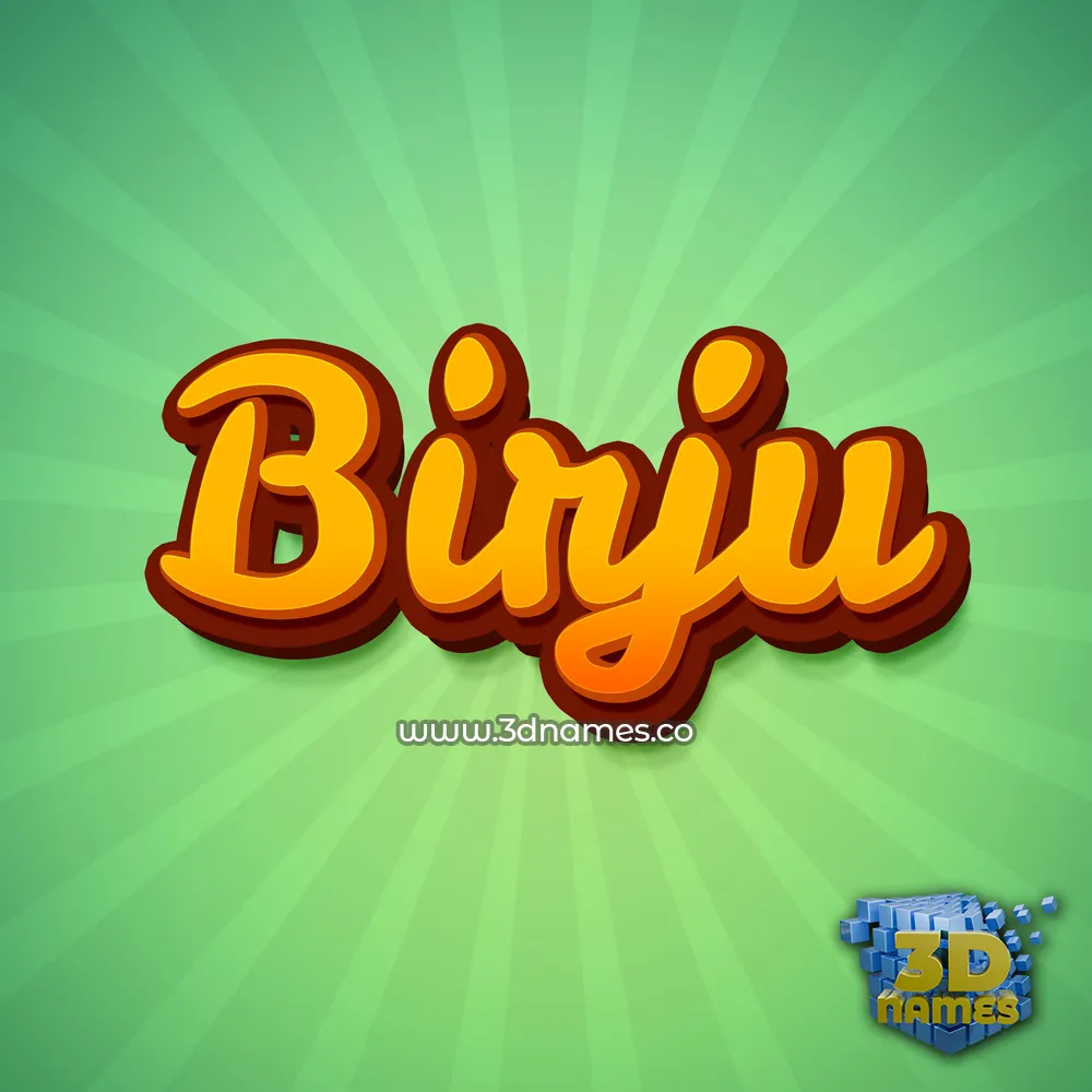 birju in Green Rays style - 3D name wallpaper