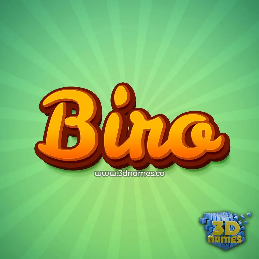 biro in Green Rays style - 3D name wallpaper