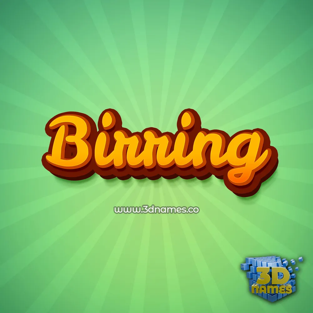 birring in Green Rays style - 3D name wallpaper