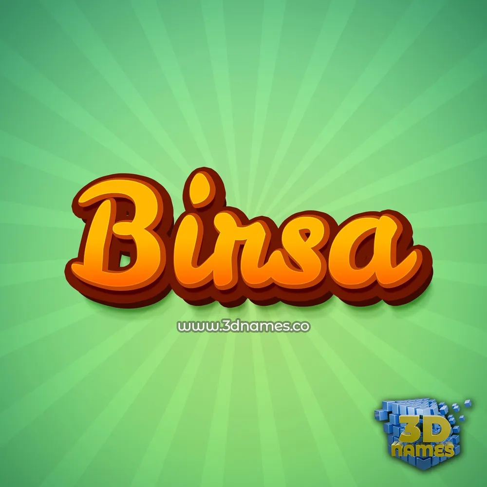 birsa in Green Rays style - 3D name wallpaper