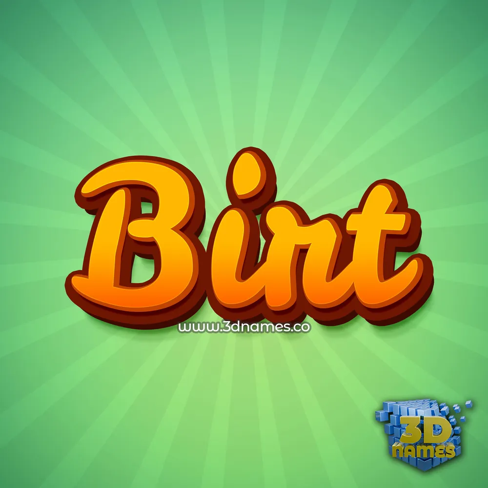 birt in Green Rays style - 3D name wallpaper