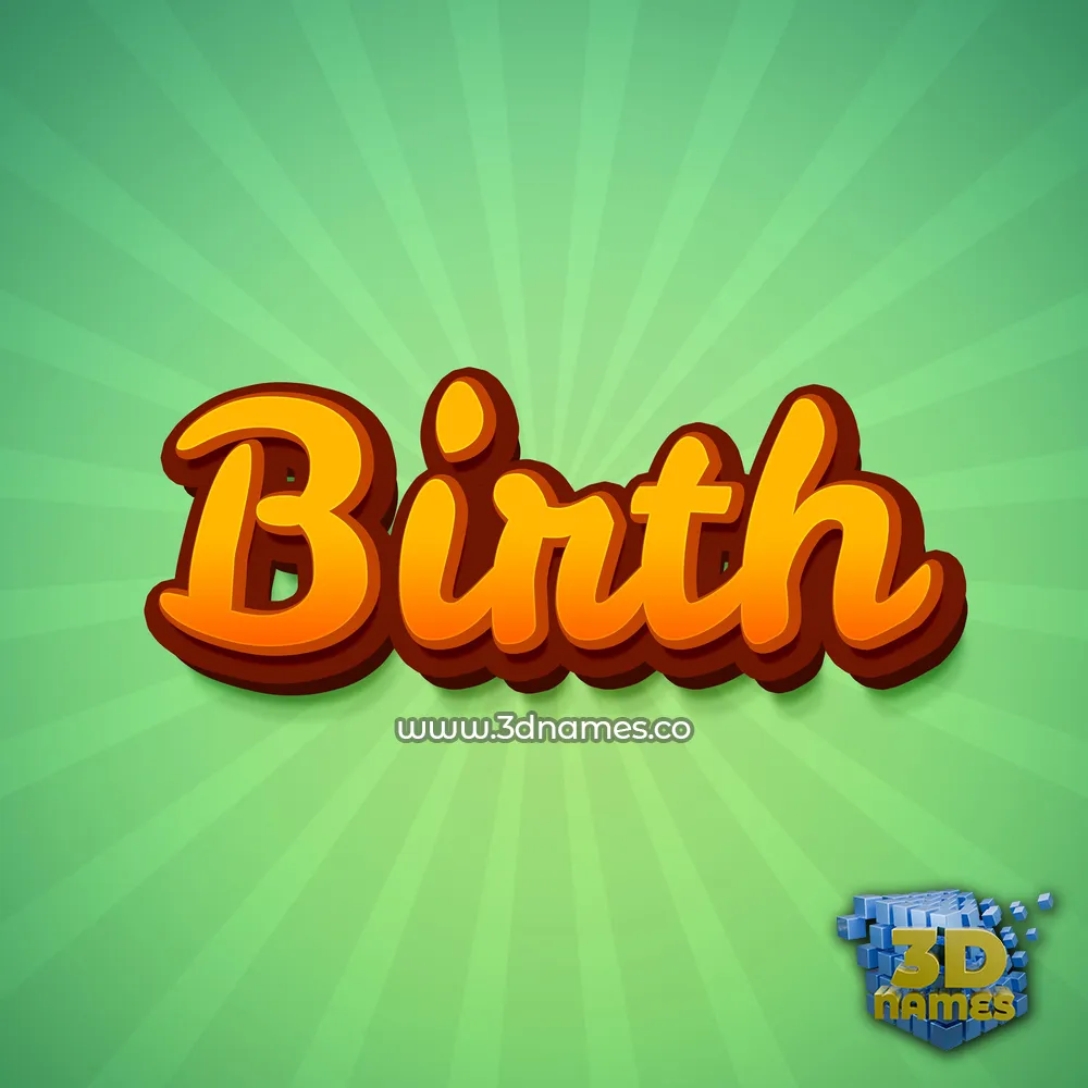 birth in Green Rays style - 3D name wallpaper