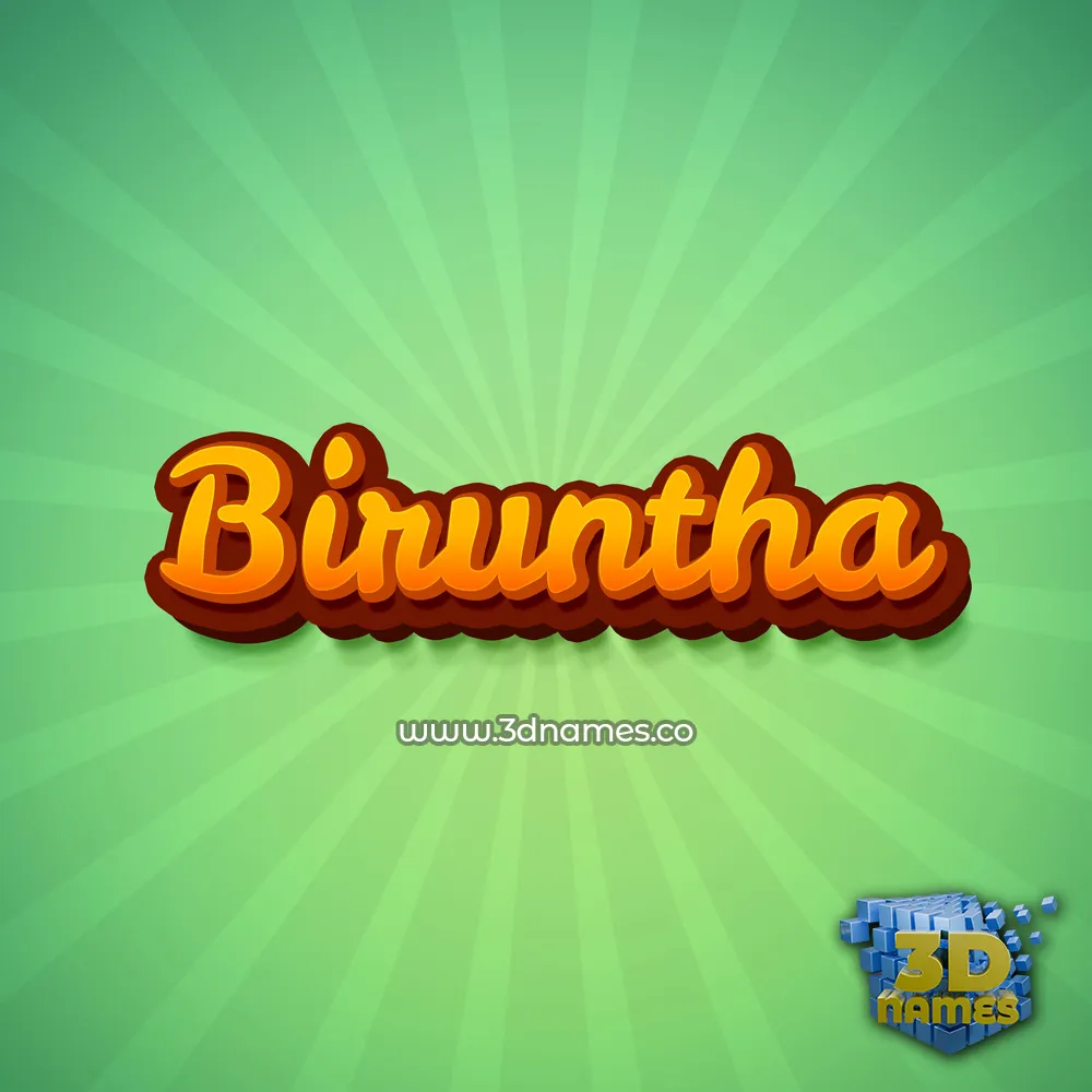 biruntha in Green Rays style - 3D name wallpaper