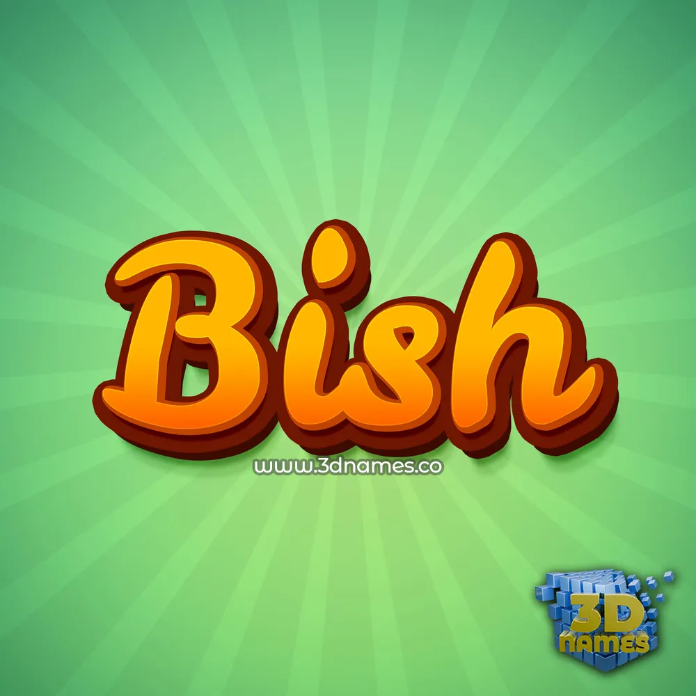bish in Green Rays style - 3D name wallpaper