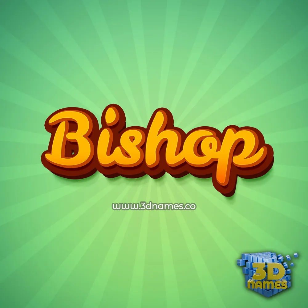 bishop in Green Rays style - 3D name wallpaper