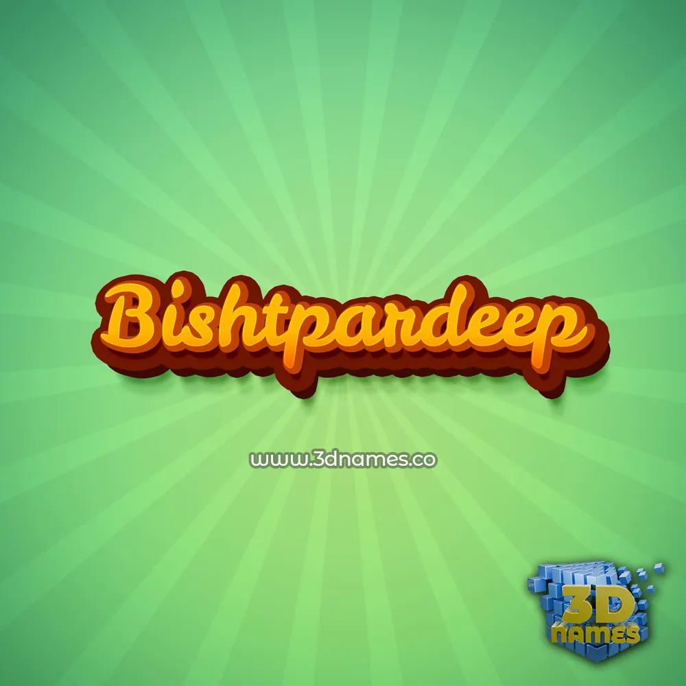 bishtpardeep in Green Rays style - 3D name wallpaper