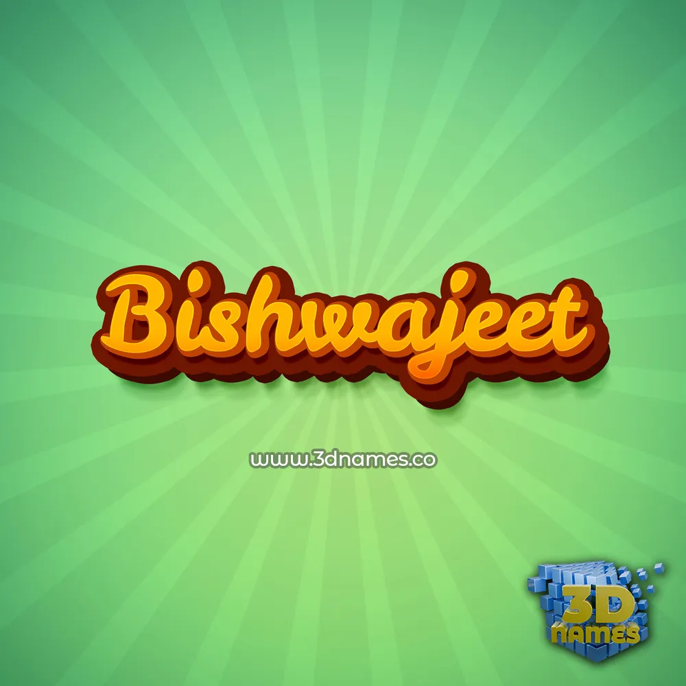 bishwajeet in Green Rays style - 3D name wallpaper