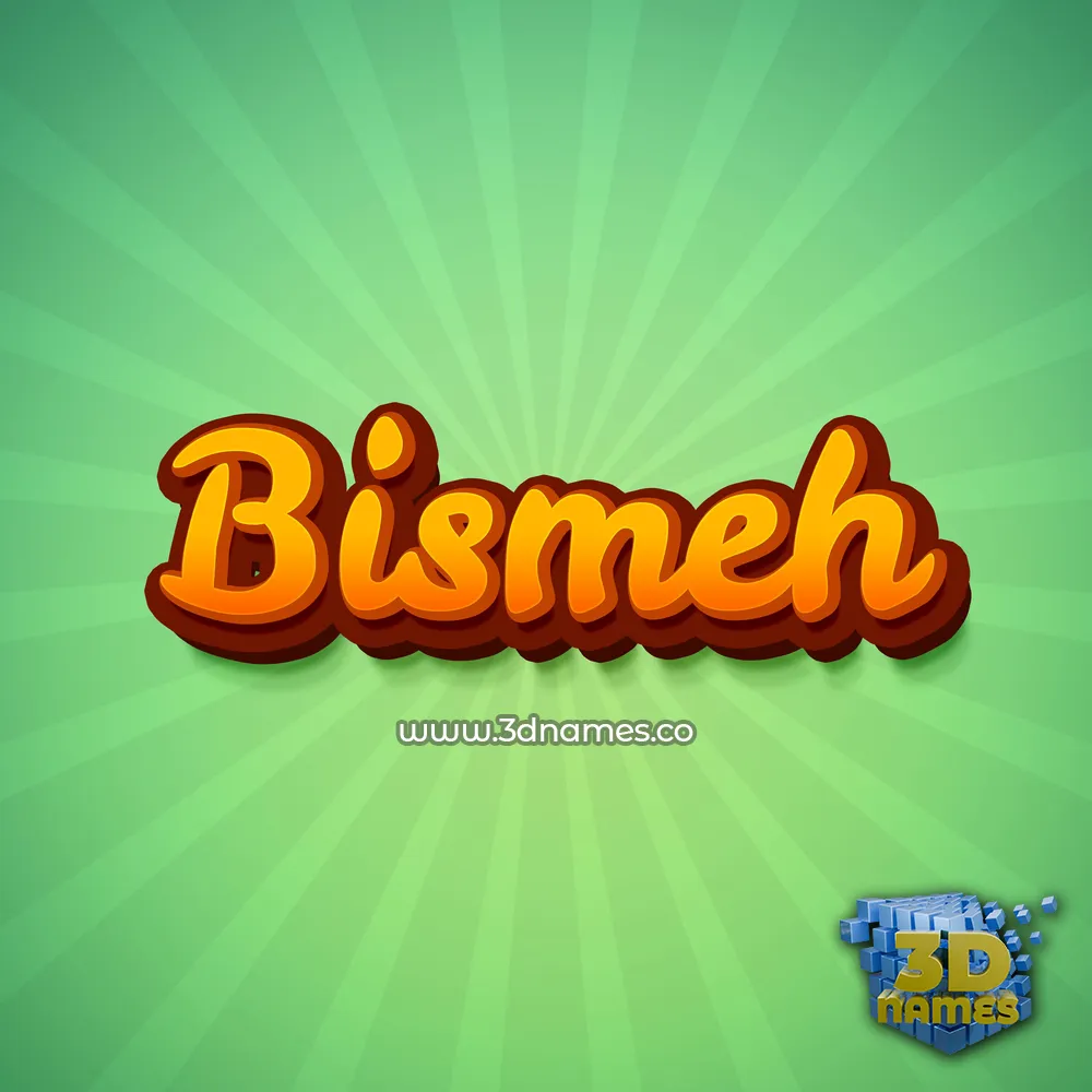 bismeh in Green Rays style - 3D name wallpaper