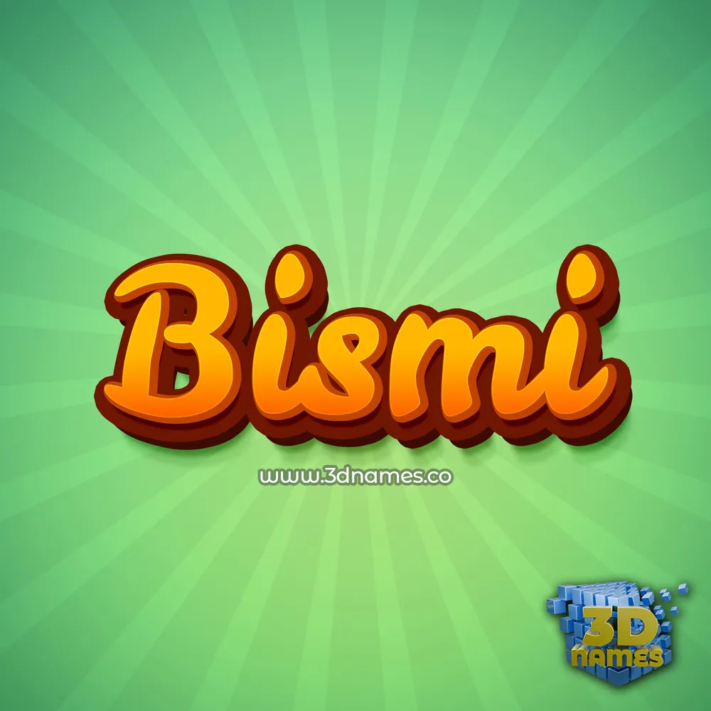 bismi in Green Rays style - 3D name wallpaper