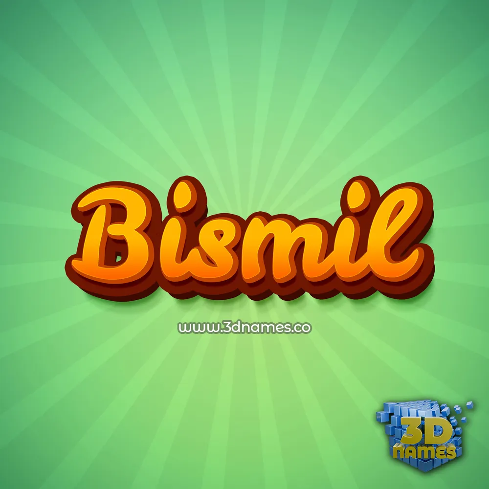 bismil in Green Rays style - 3D name wallpaper