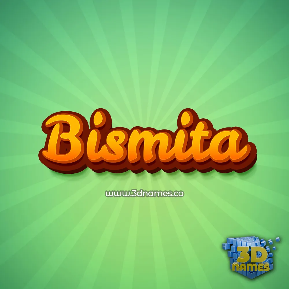 bismita in Green Rays style - 3D name wallpaper
