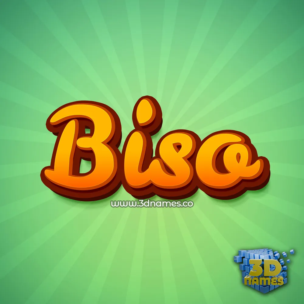 biso in Green Rays style - 3D name wallpaper