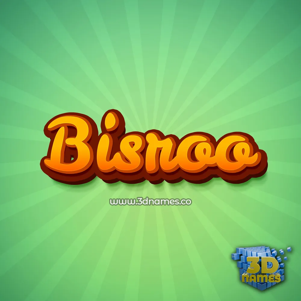 bisroo in Green Rays style - 3D name wallpaper