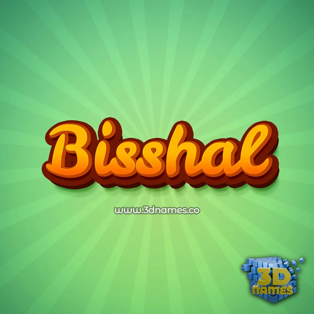 bisshal in Green Rays style - 3D name wallpaper