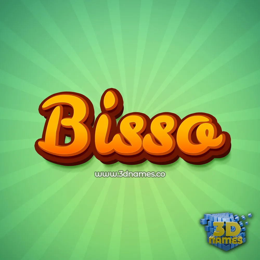 bisso in Green Rays style - 3D name wallpaper