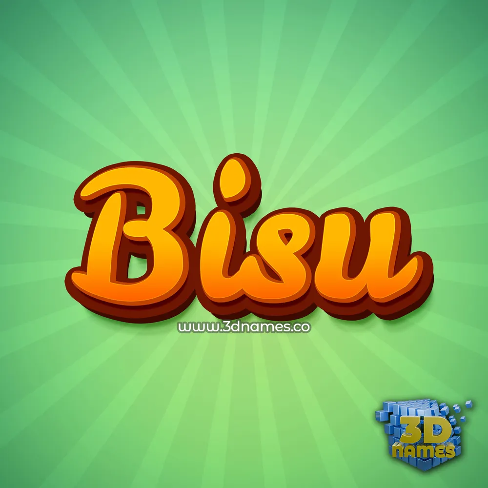 bisu in Green Rays style - 3D name wallpaper