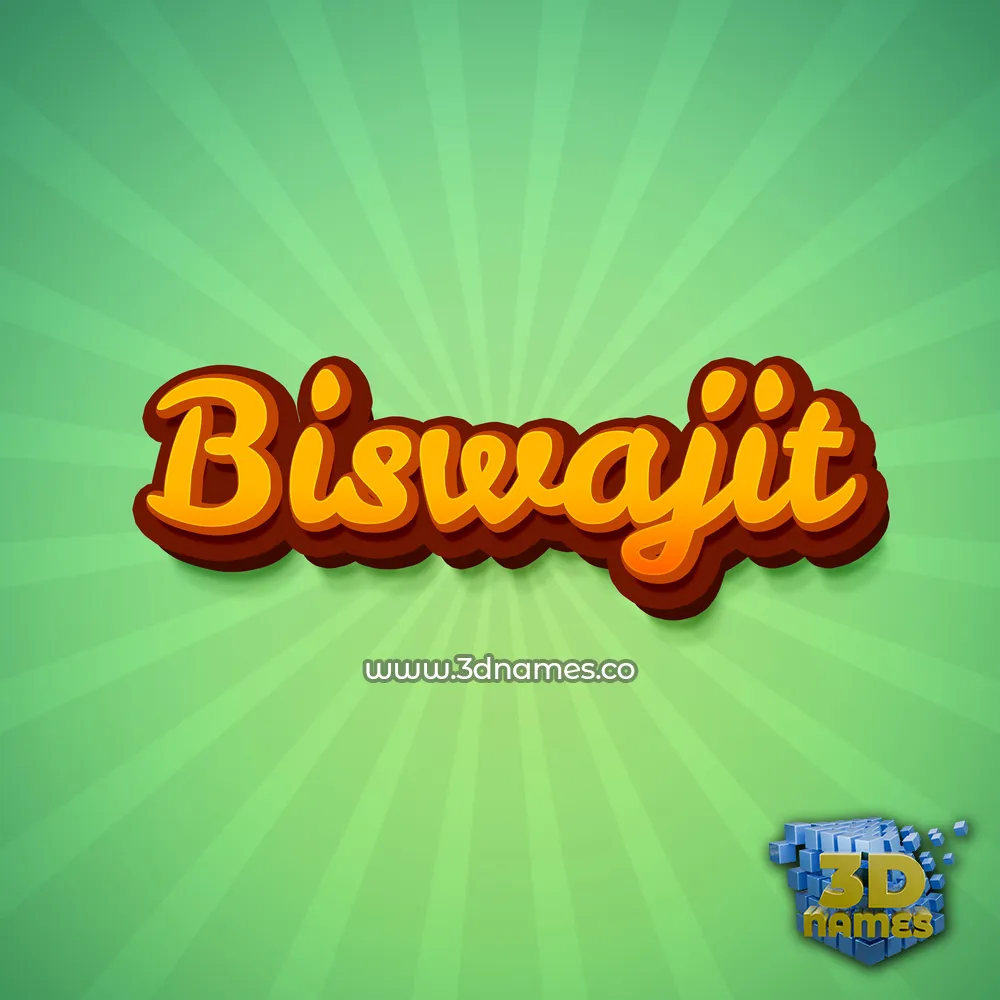 biswajit in Green Rays style - 3D name wallpaper