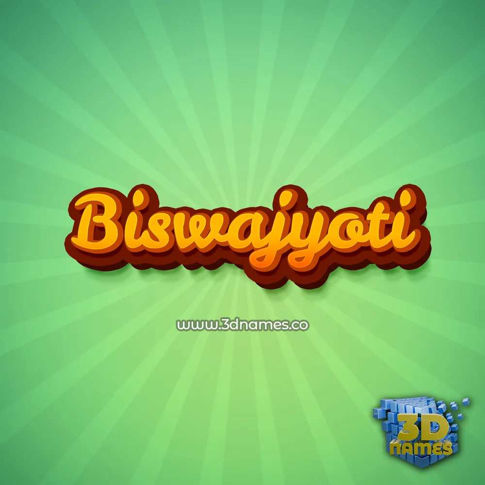 biswajyoti in Green Rays style - 3D name wallpaper