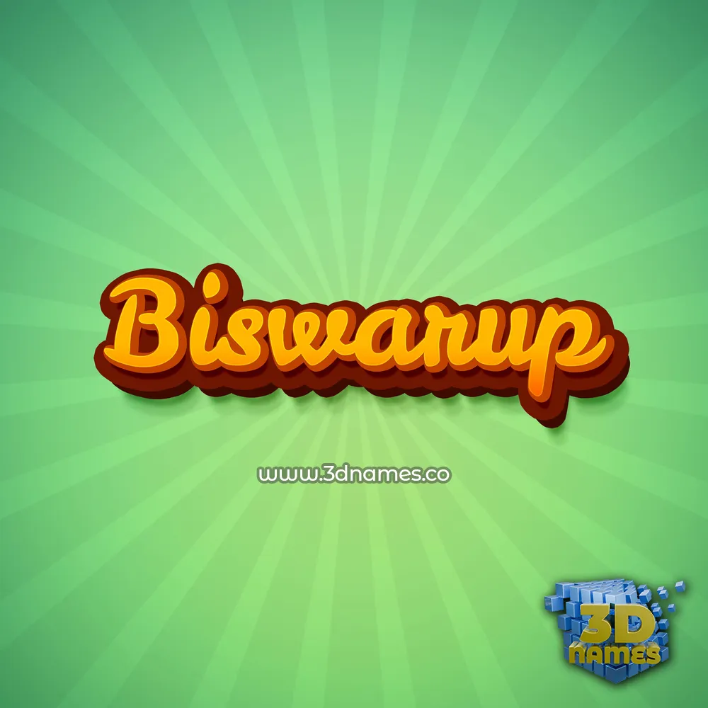 biswarup in Green Rays style - 3D name wallpaper