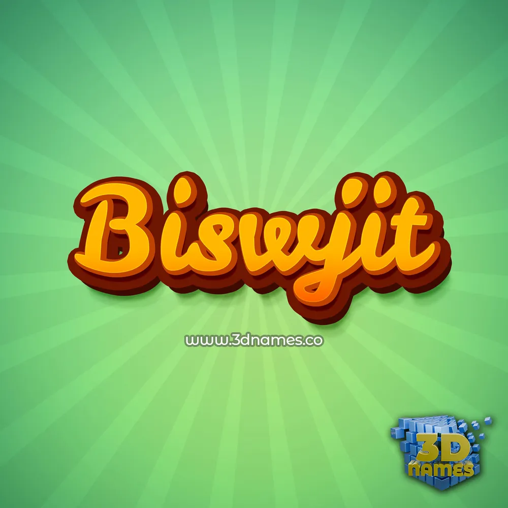 biswjit in Green Rays style - 3D name wallpaper