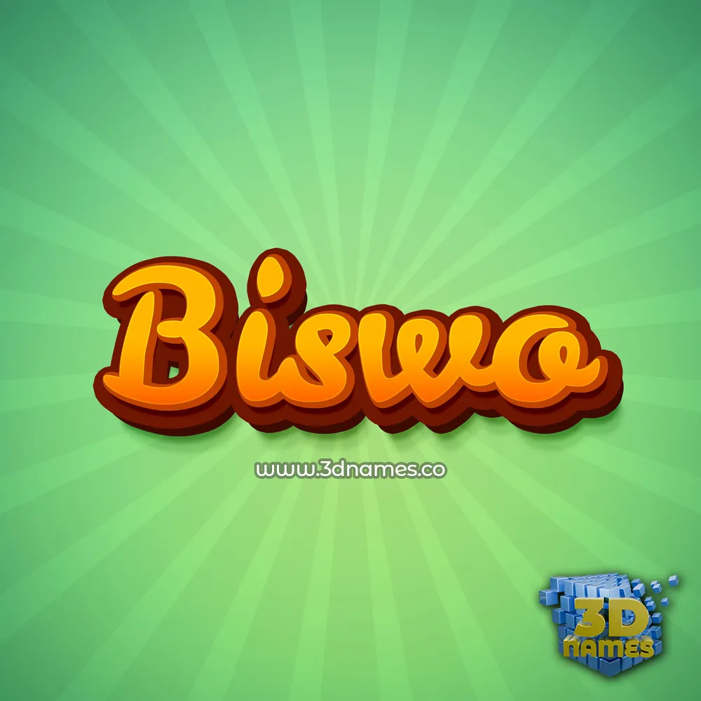 biswo in Green Rays style - 3D name wallpaper
