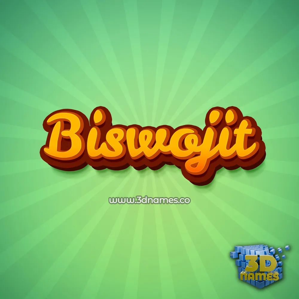 biswojit in Green Rays style - 3D name wallpaper