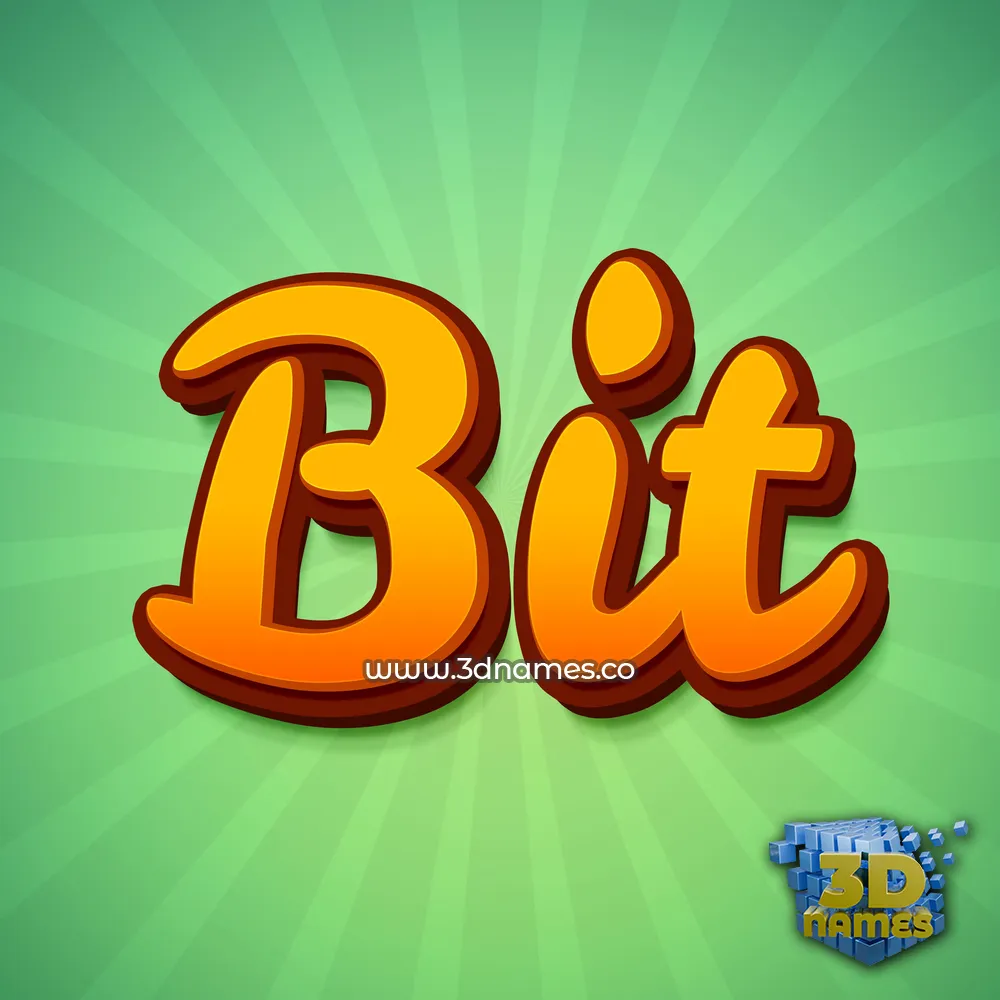 bit in Green Rays style - 3D name wallpaper