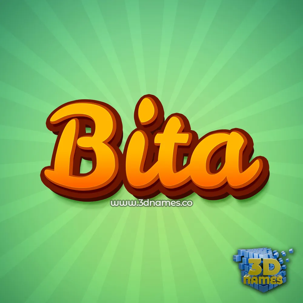 bita in Green Rays style - 3D name wallpaper