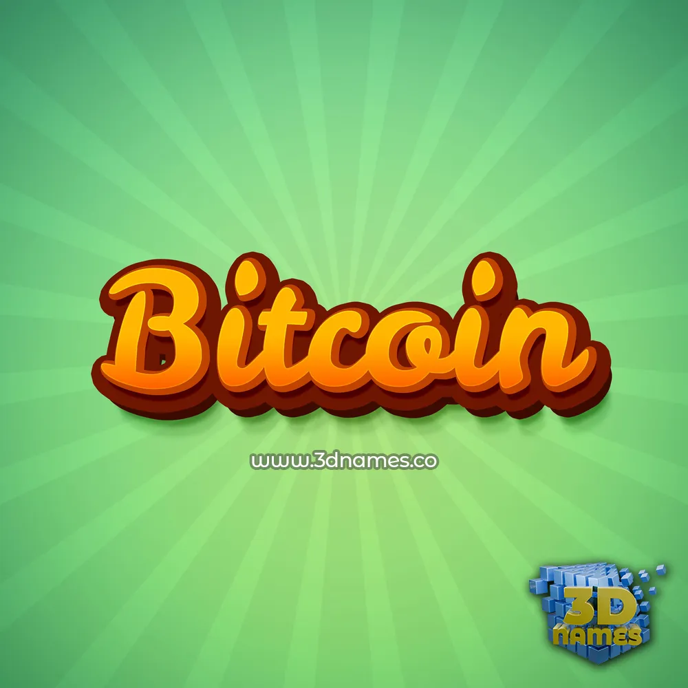 bitcoin in Green Rays style - 3D name wallpaper