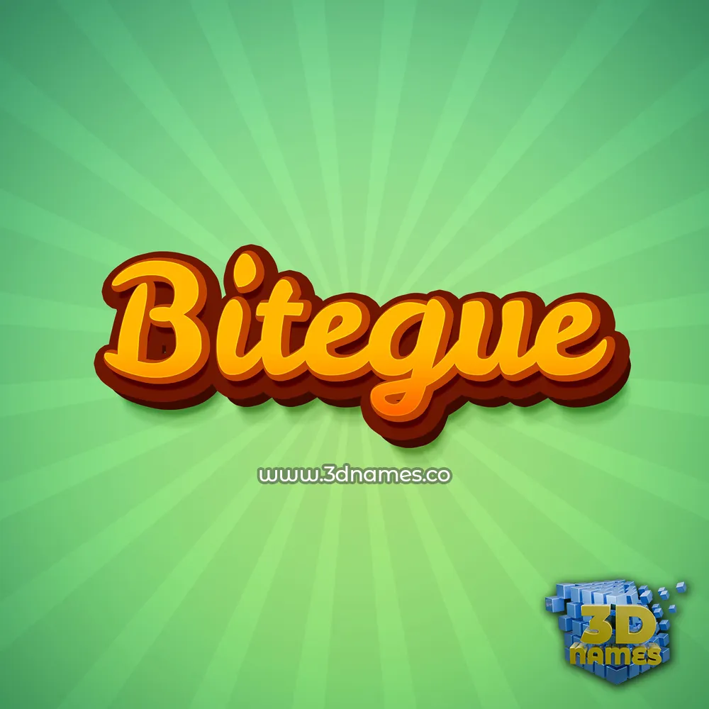 bitegue in Green Rays style - 3D name wallpaper