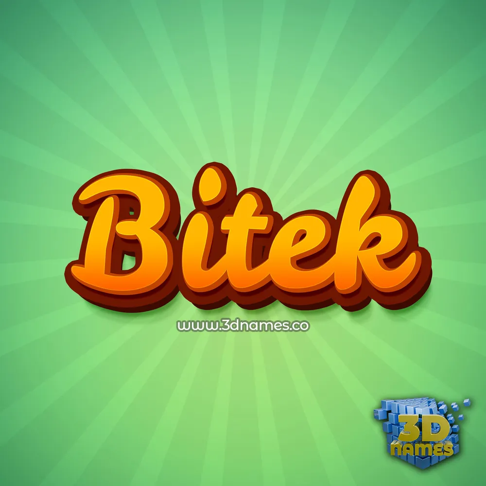 bitek in Green Rays style - 3D name wallpaper