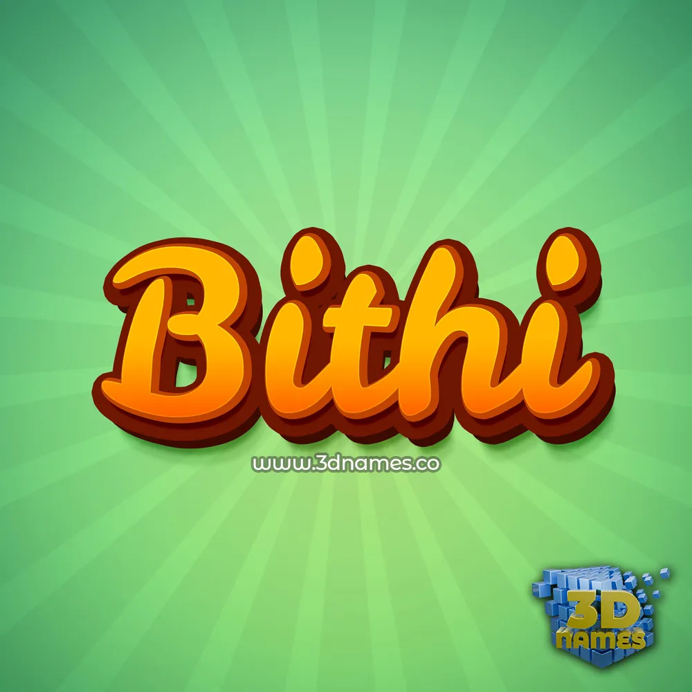 bithi in Green Rays style - 3D name wallpaper