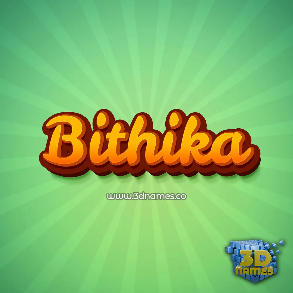 bithika in Green Rays style - 3D name wallpaper