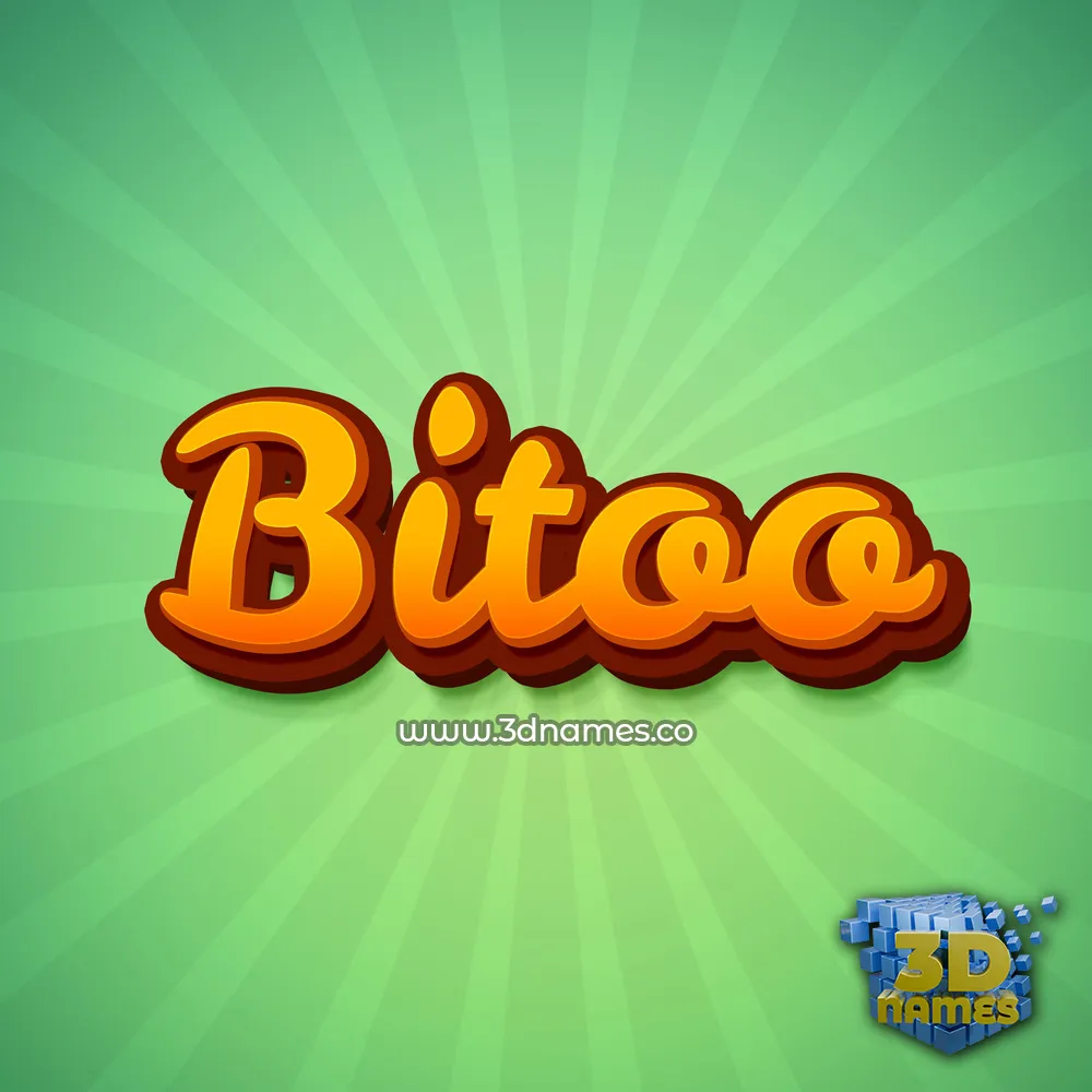 bitoo in Green Rays style - 3D name wallpaper