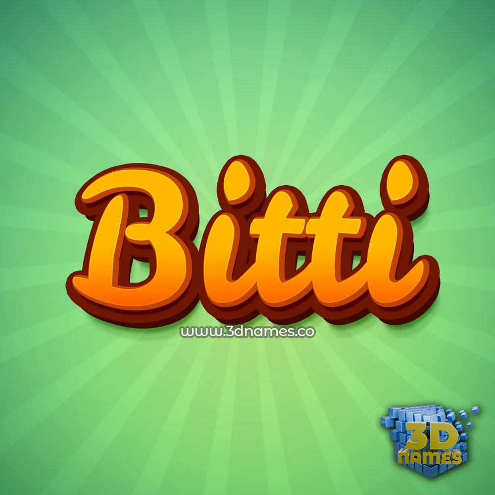 bitti in Green Rays style - 3D name wallpaper