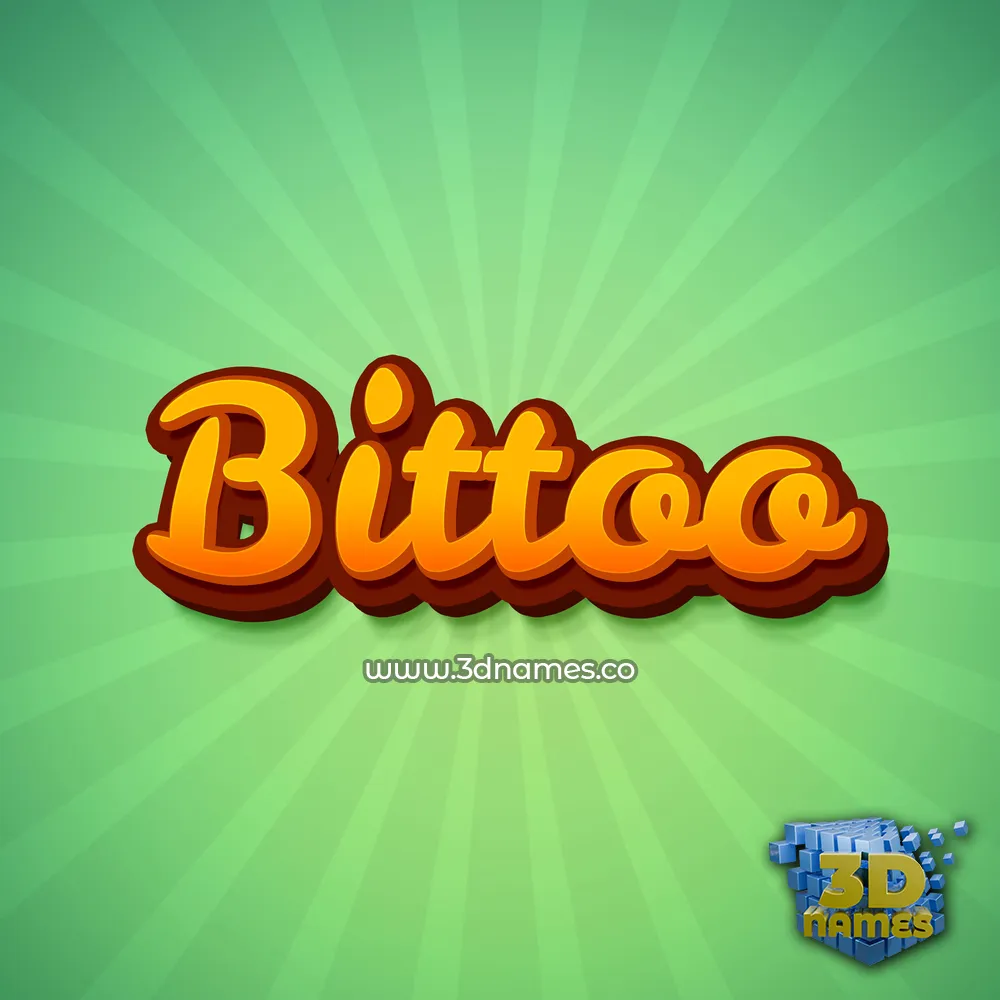 bittoo in Green Rays style - 3D name wallpaper