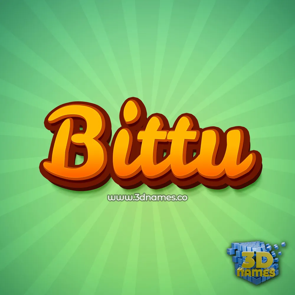 bittu in Green Rays style - 3D name wallpaper