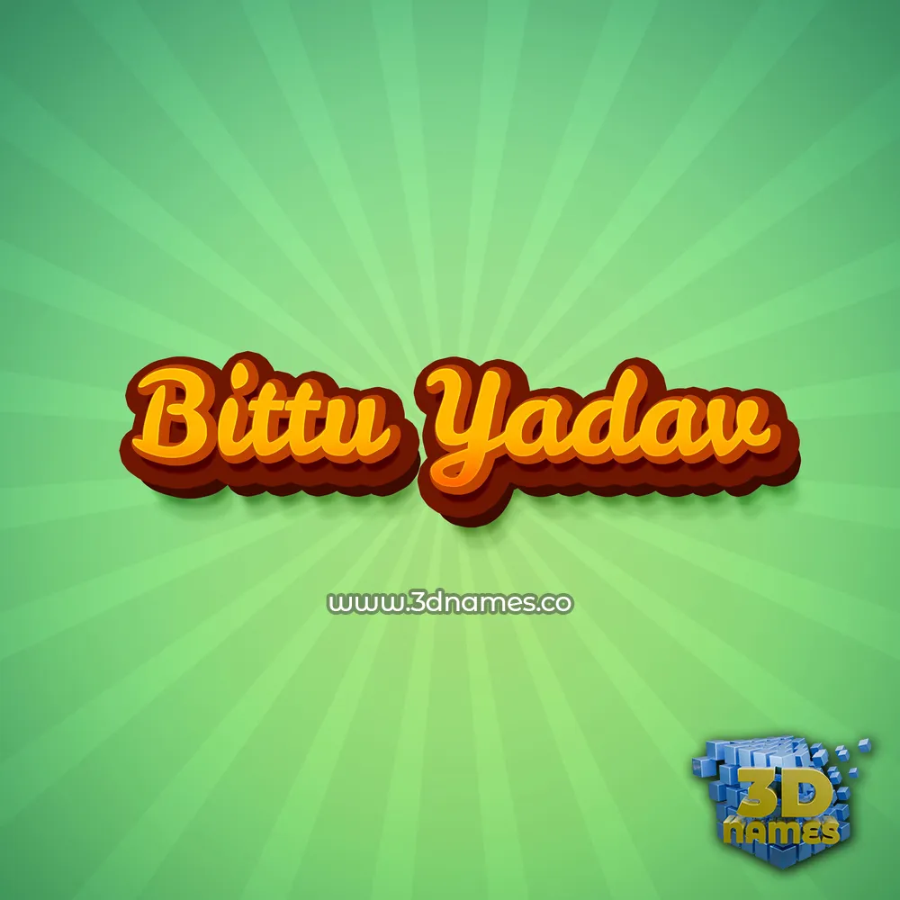 bittu yadav in Green Rays style - 3D name wallpaper