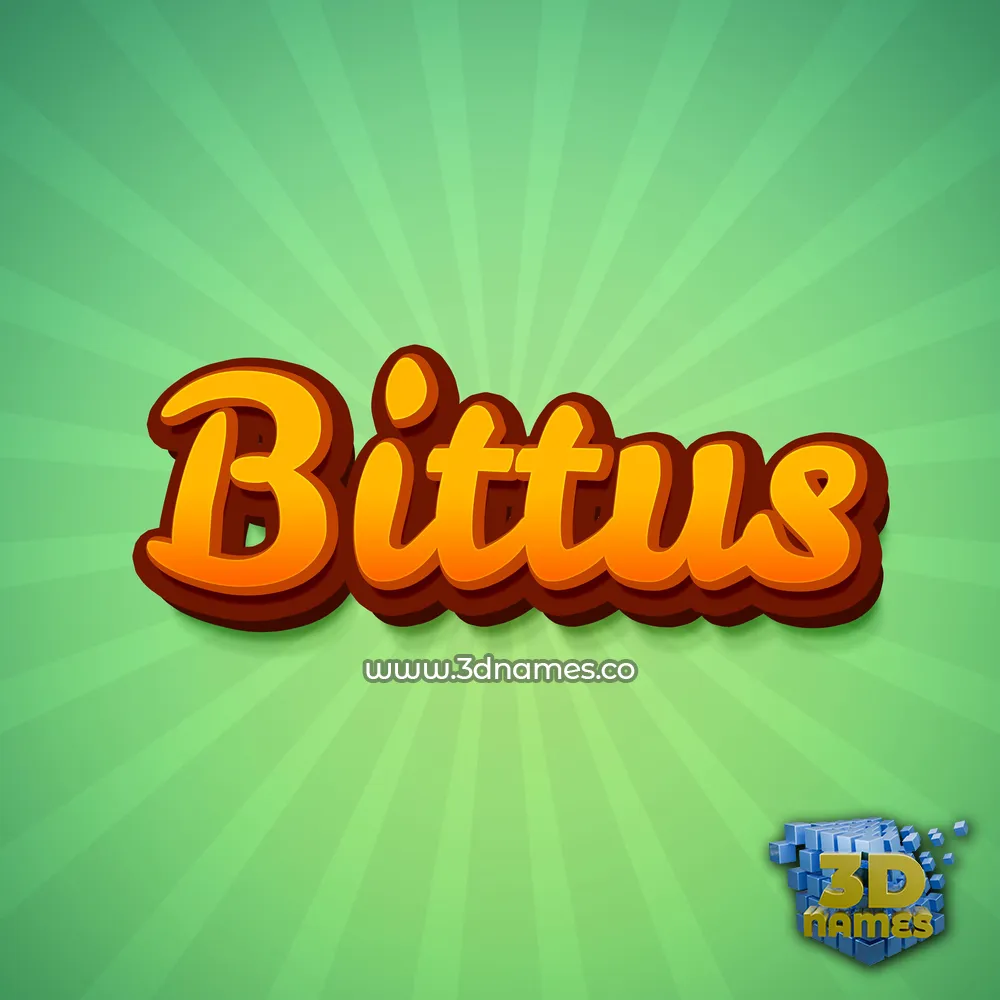 bittus in Green Rays style - 3D name wallpaper