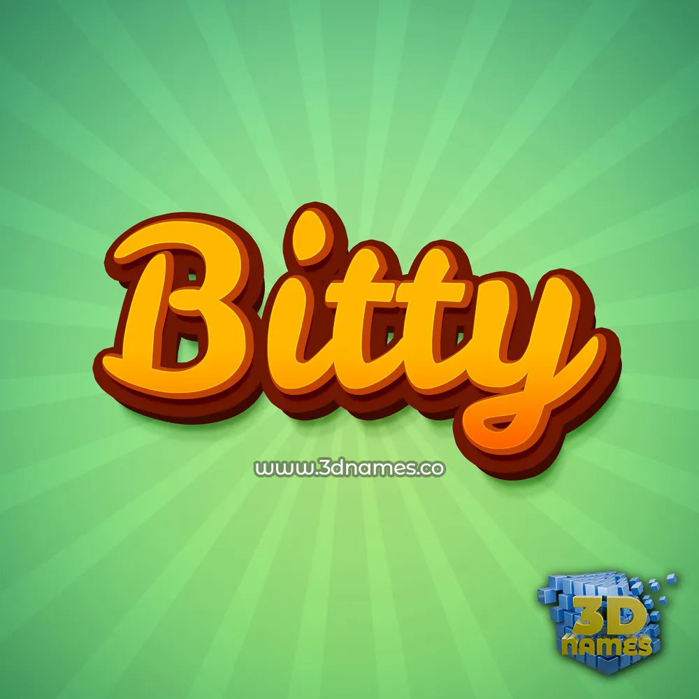 bitty in Green Rays style - 3D name wallpaper