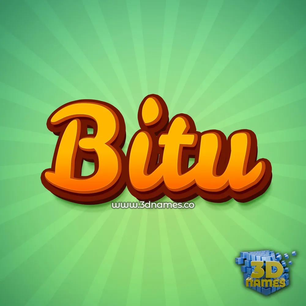 bitu in Green Rays style - 3D name wallpaper