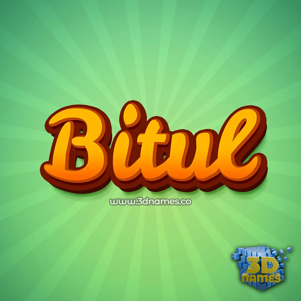 bitul in Green Rays style - 3D name wallpaper