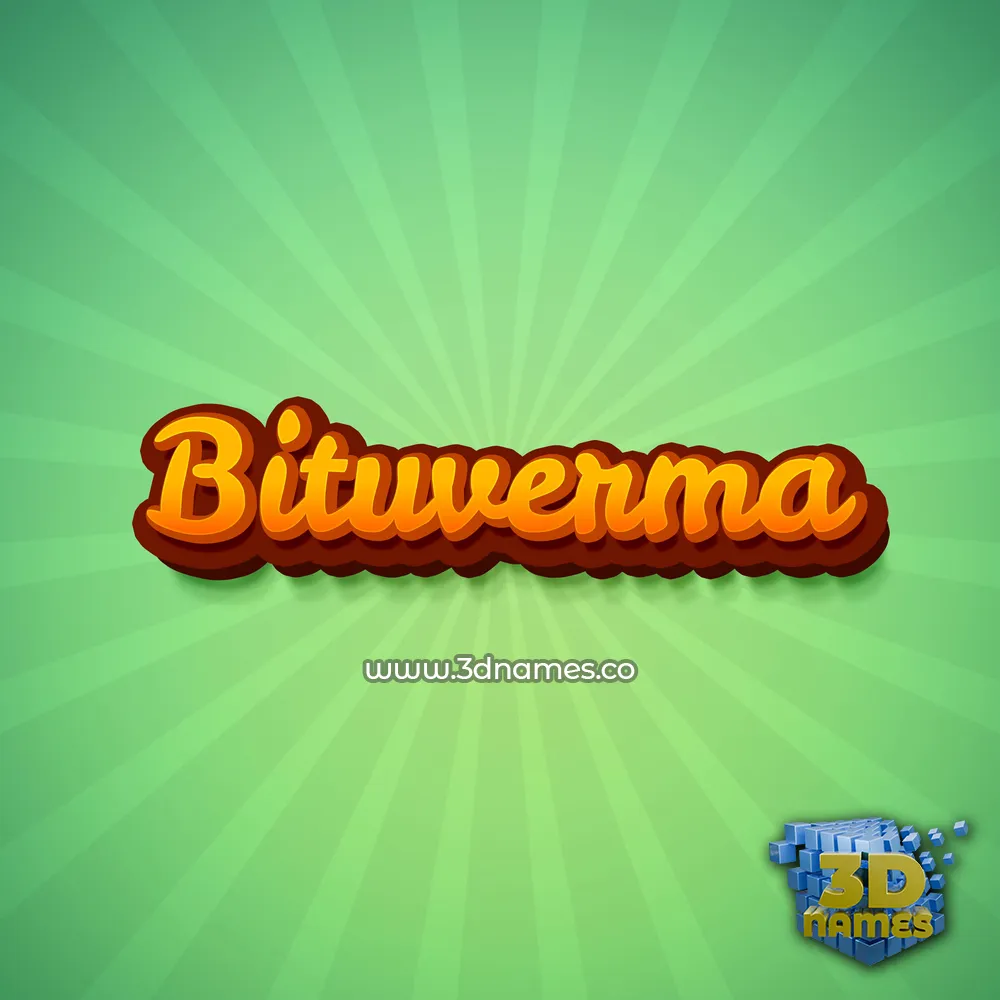 bituverma in Green Rays style - 3D name wallpaper