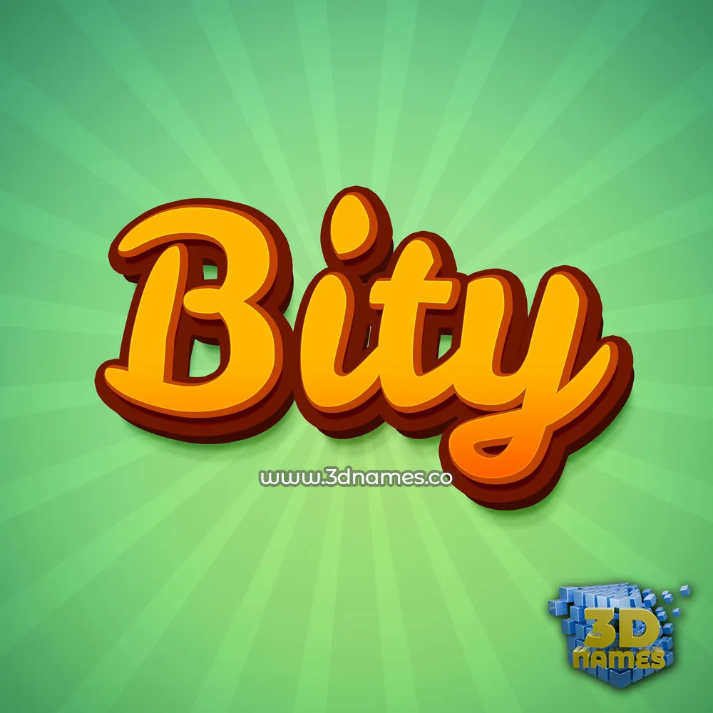 bity in Green Rays style - 3D name wallpaper